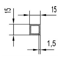 Труба квадратная 15х15х1,2