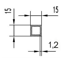Труба квадратная 15х15х1,2