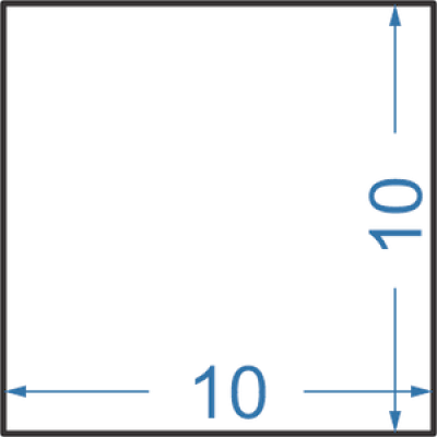 Алюминиевый пруток квадратный 10x10 мм, АД31