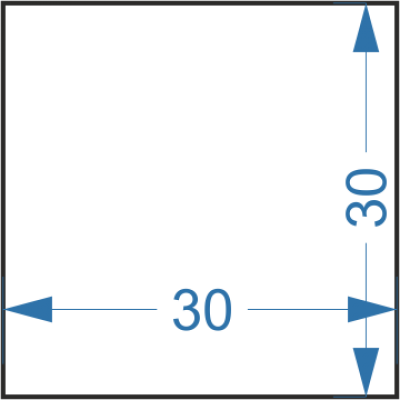 Алюминиевый пруток квадратный 30x30 мм, АД31