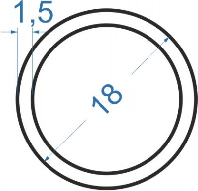 Алюминиевая труба круглая ø 18x1,5 мм без покрытия