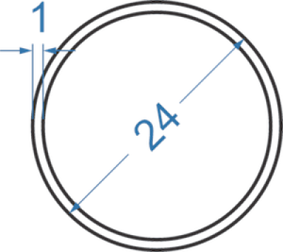 Алюминиевая труба круглая ø 24x1 мм, АМг2М, без покрытия