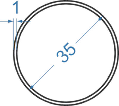 Алюминиевая труба круглая ø 35x1 мм, АД31, без покрытия