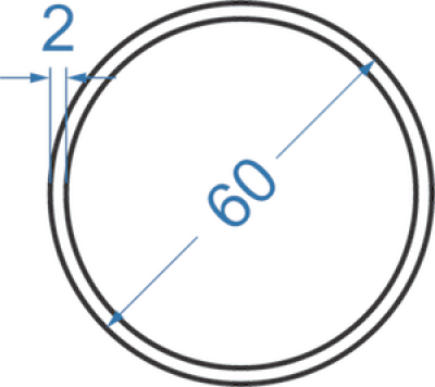 Алюминиевая труба круглая ø 60x2 мм, АД31, без покрытия