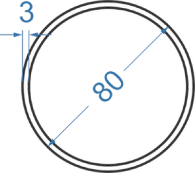 Алюминиевая труба круглая ø 80x3 мм, АД31, без покрытия