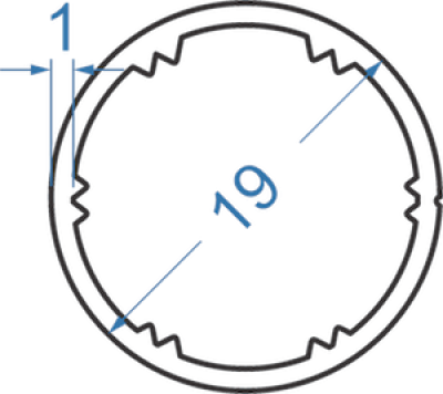 Алюминиевая труба ролетная ø 19х1 мм