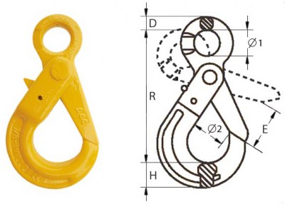 Крюк самозащелкивающийся с проушиной тип G80
