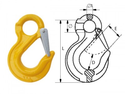 Крюк с проушиной и защелкой типа G80