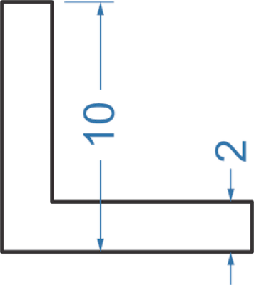 Алюминиевый уголок равносторонний 10x10x2 мм, АД31