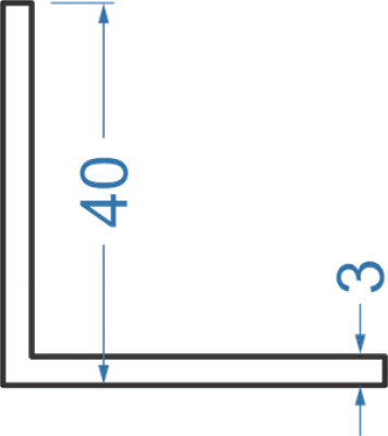 Алюминиевый уголок равносторонний 40x40x3 мм, АД31