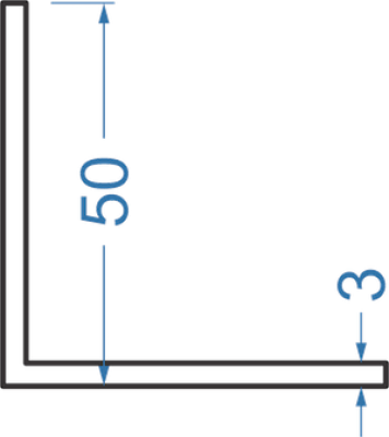 Алюминиевый уголок равносторонний 50x50x3 мм, АД31