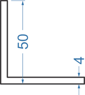 Алюминиевый уголок равносторонний 50x50x4 мм, АД31