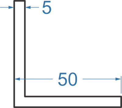 Алюминиевый уголок равносторонний 50x50x5 мм, АД31